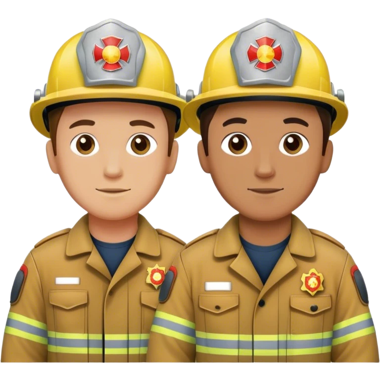 Fireman and Paramedic standing together emoji