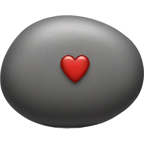 pebble with heart emoji