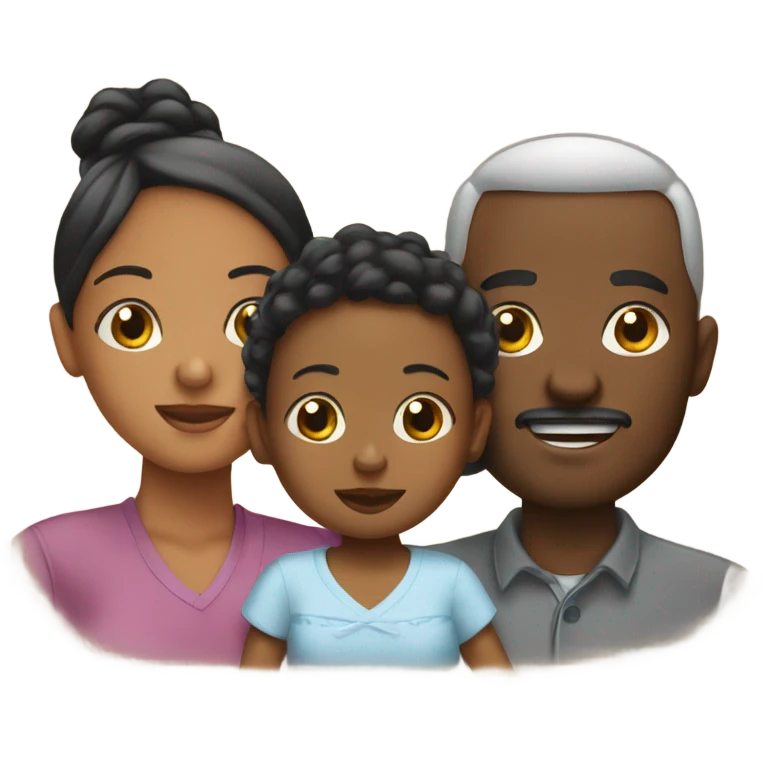 Black mom dad and baby emoji