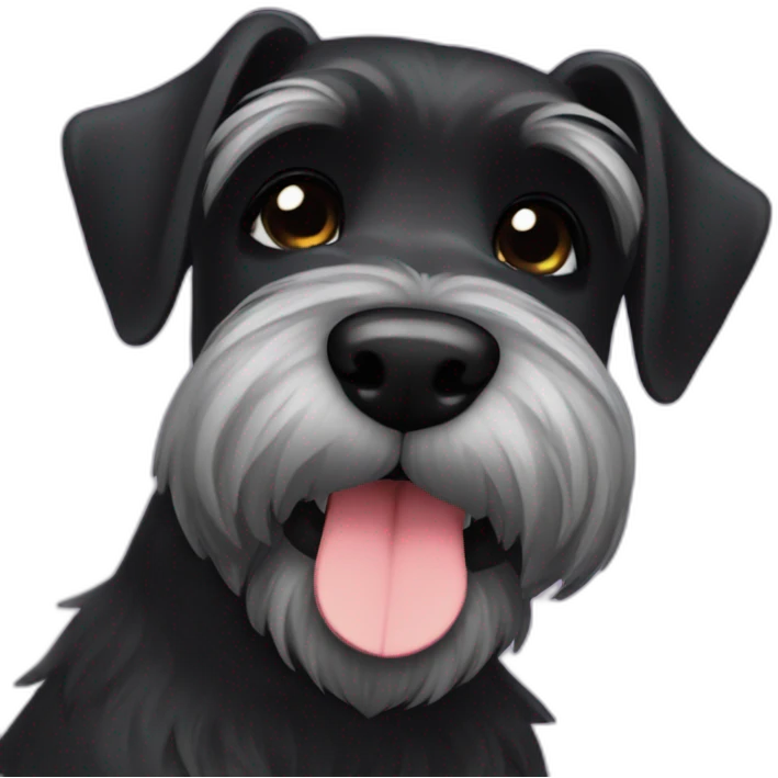 Black schnauzer in love emoji