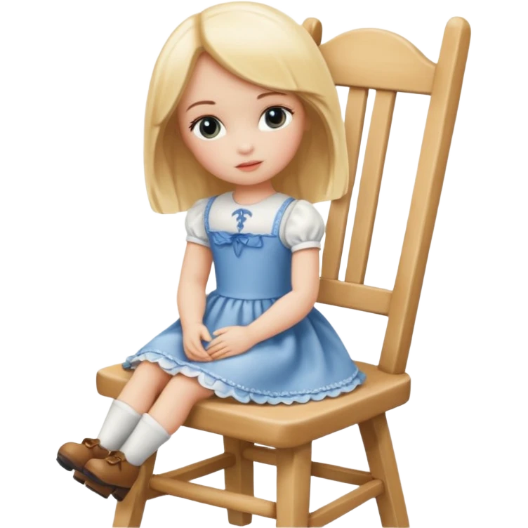 Blonde Doll Sitting On The Chair emoji