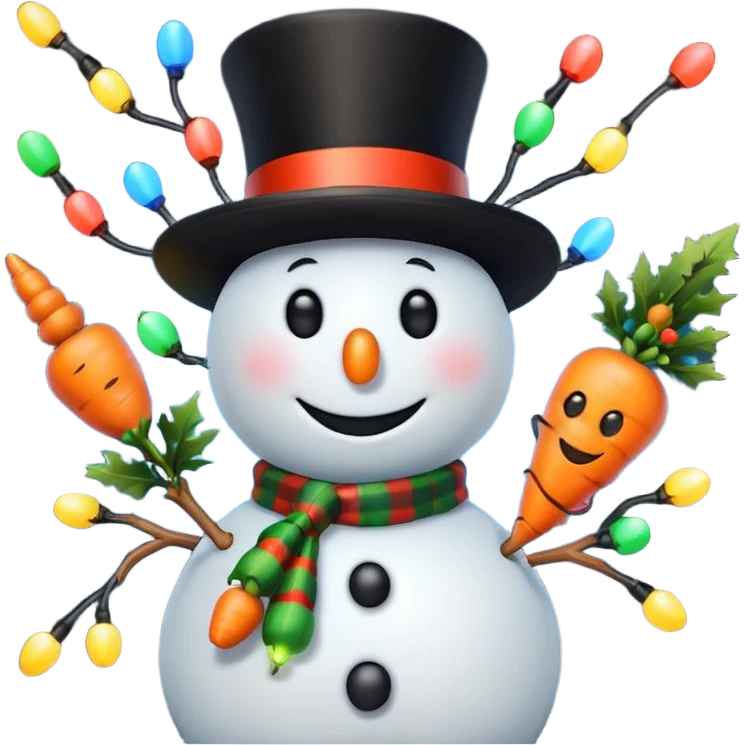 emoji snowman with christmas decor emoji