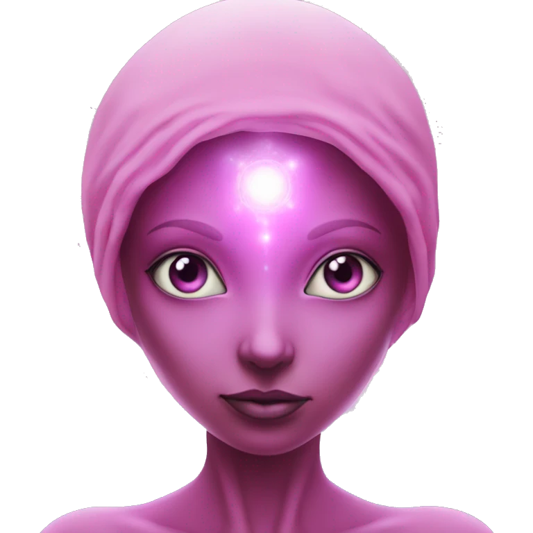 Pleiadian alien female third eye pink emoji