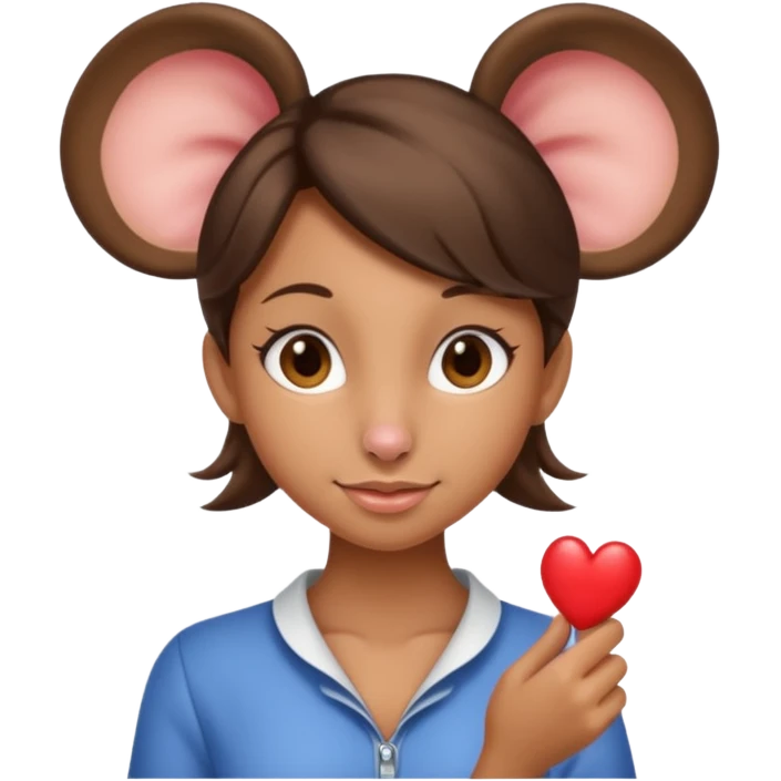A humanized mouse girl with brunette hair  emoji