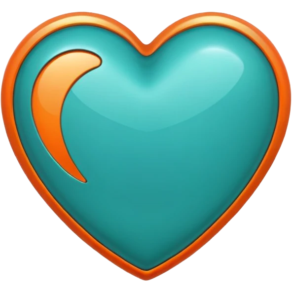teal and orange heart emoji