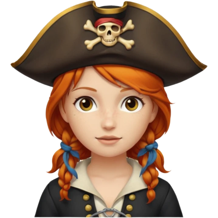 ginger hair pirate girl emoji