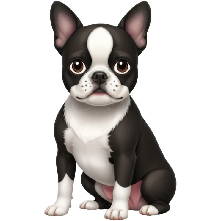 Black and white boston terrier emoji