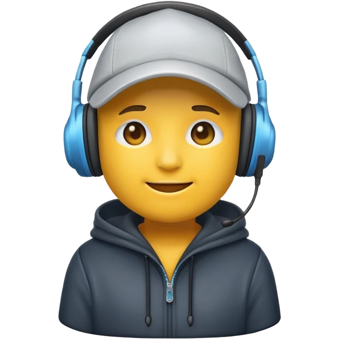 an emoji with a headset is a hood is a cap emoji