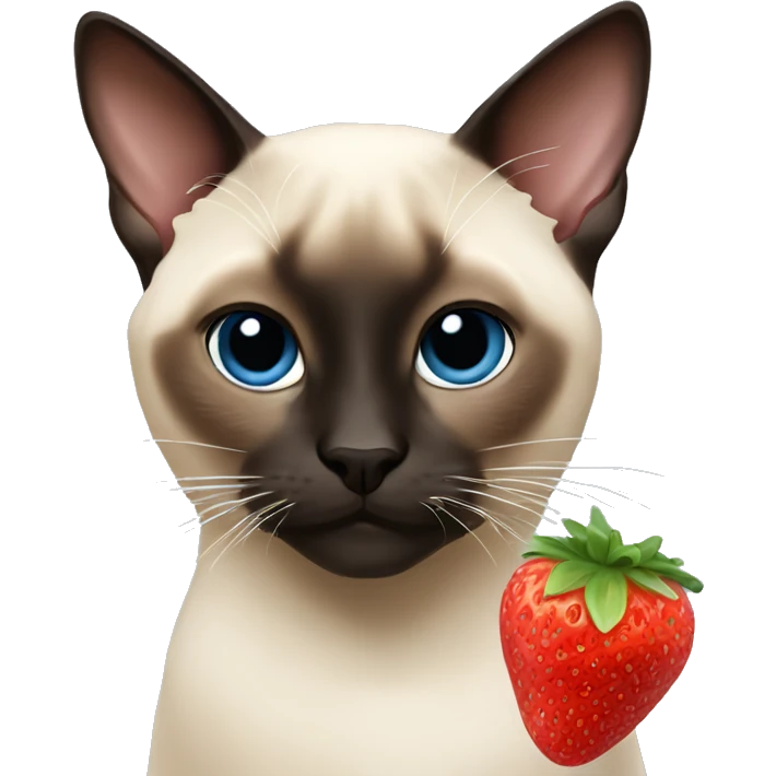 siamese eats strawberry  emoji