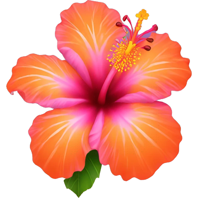 Pink and orange Hibiscus flower emoji