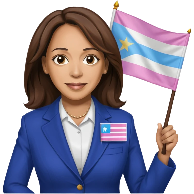 Kamala Harris with a Transgender flag emoji