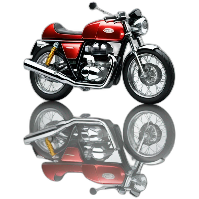 royal enfield red continental gt in silver chrome emoji