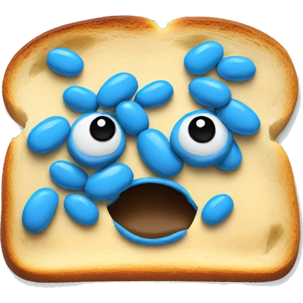Blue beans on toast emoji