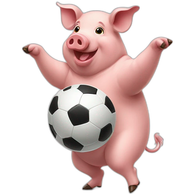 PIGS PLAYING soccer emoji