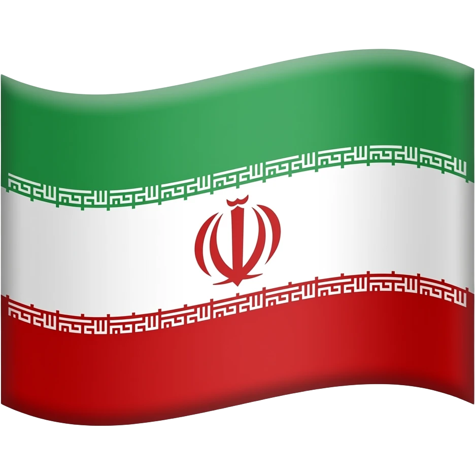 Green, white and red flag of Iran, lion and sun emoji
