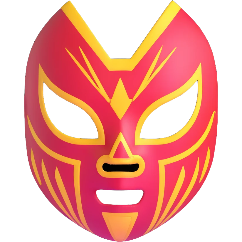 teal and orange luchador mask emoji