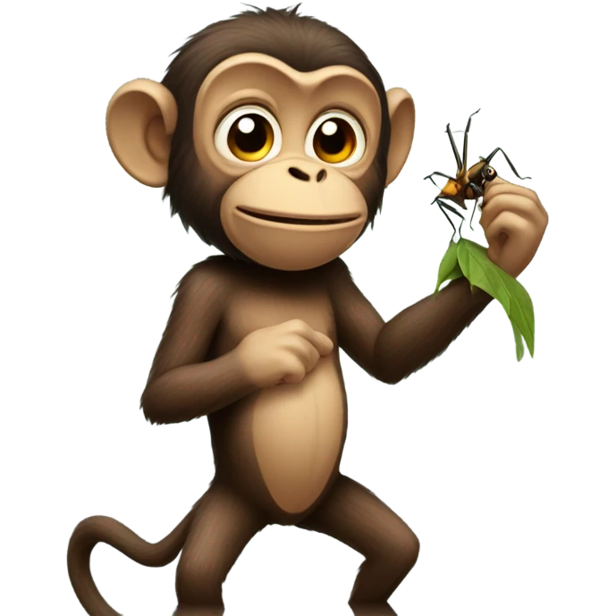 Monkey picking bugs off back  emoji