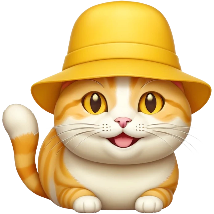 Cheese cat wearing a yellow hat emoji
