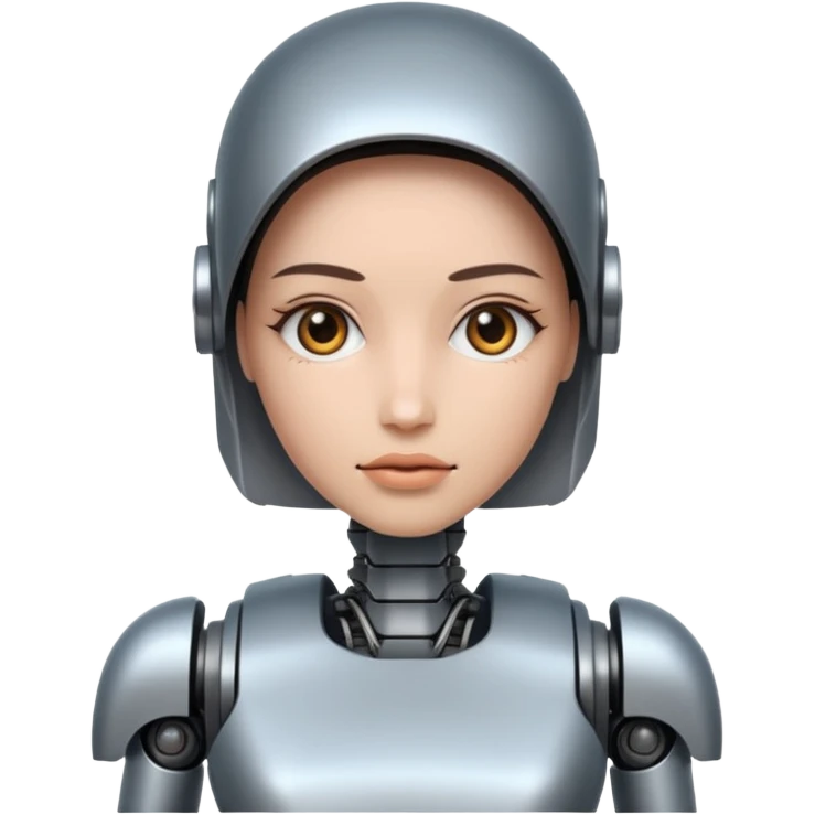 half robot cop woman emoji