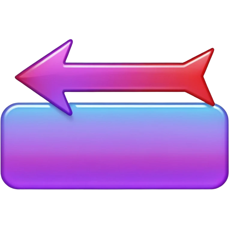 color gradient between red and purple glitter arrow left emoji
