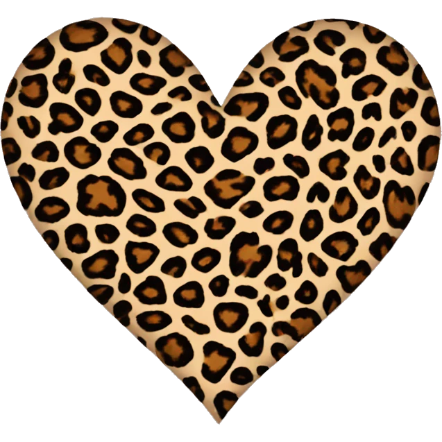 leopard print heart   emoji