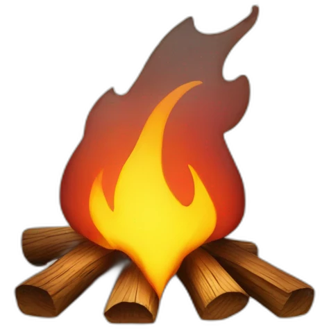 fire burning on wood on beach emoji