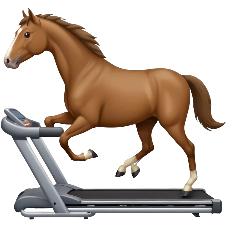horse running on treadmill with 4 legs emoji