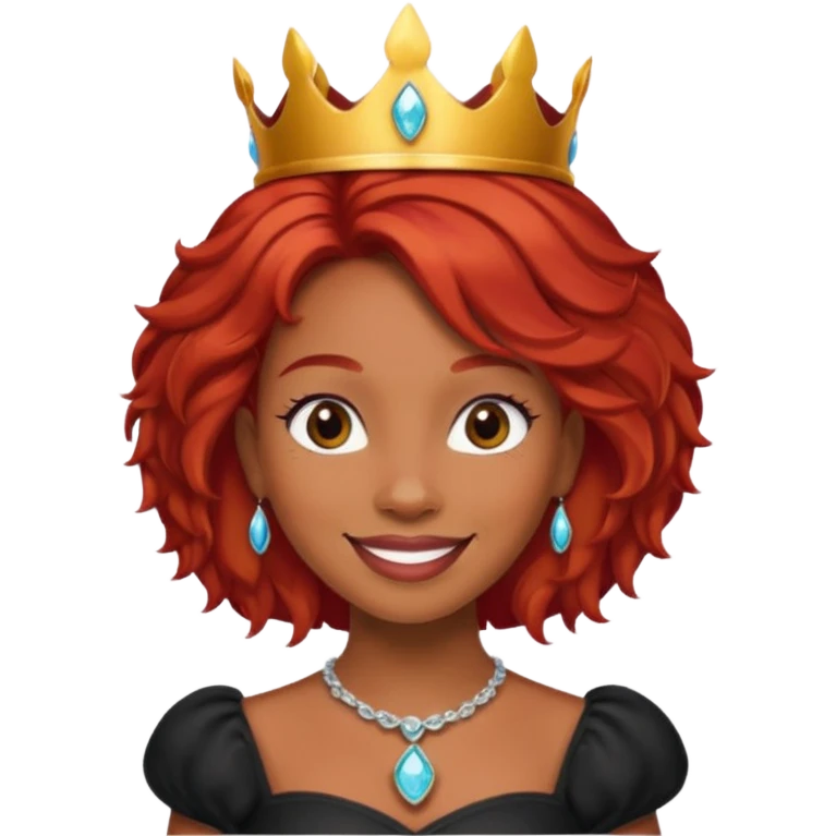 red  haired black princess emoji