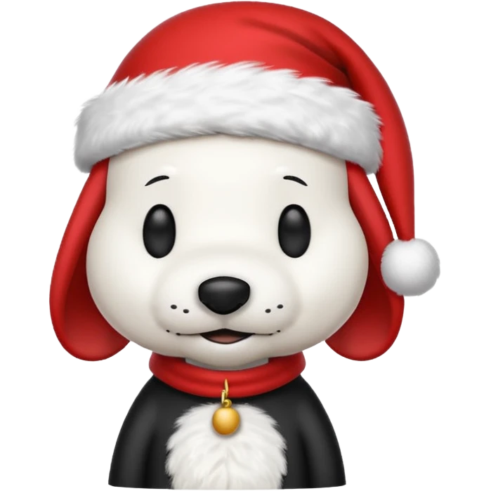 Snoopy wearing and Christmas hat emoji