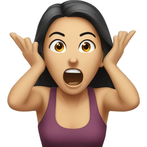 Woman yelling with steam coming out her ears emoji