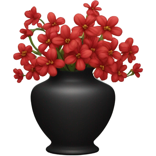 Black vase with red flowers emoji