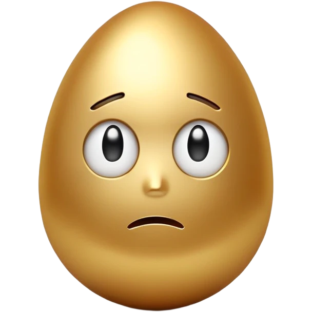Golden egg Sad face emoji