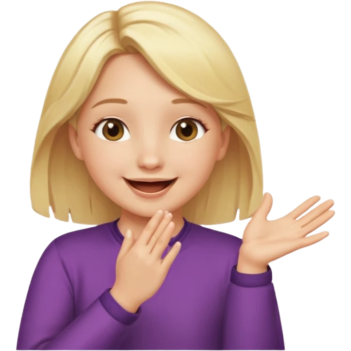 cheering girl whistling and clapping her hands emoji