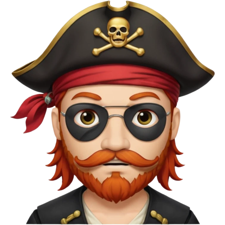 red headed pirate with mustache and eyepatch  emoji