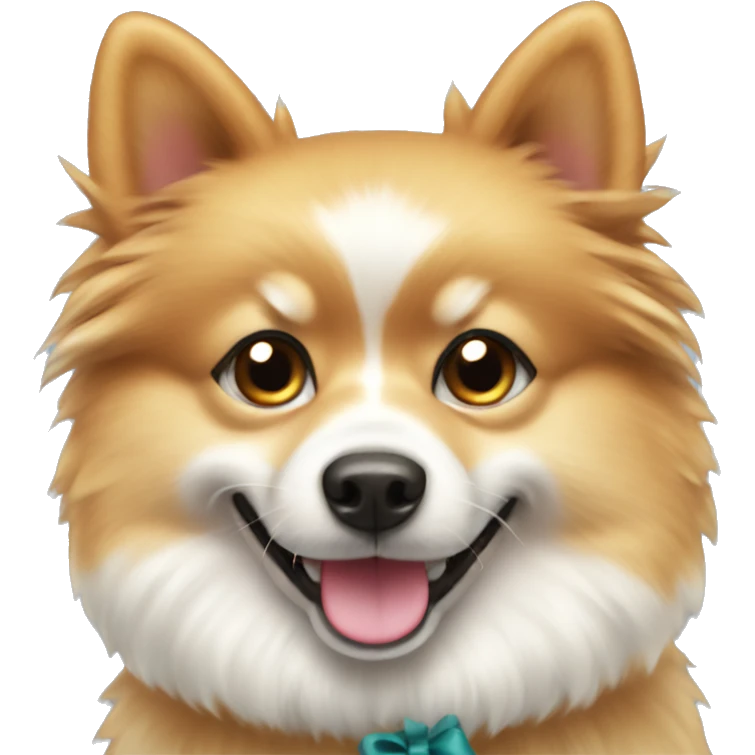Spitz dog with bow emoji