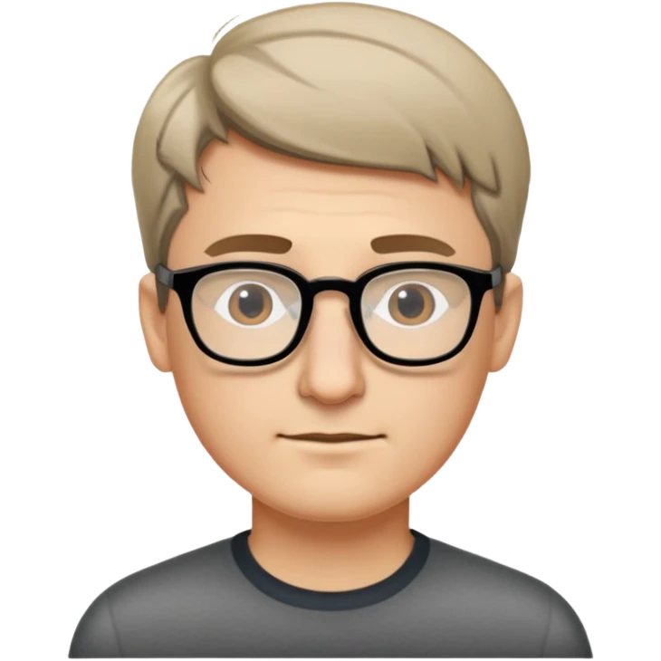 Парень в очках с короткой прической и средним носом emoji