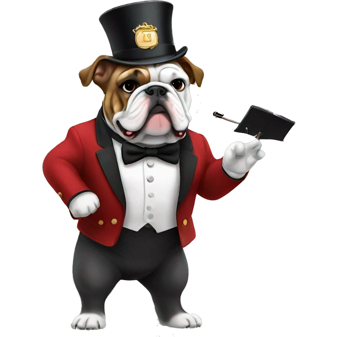 english bulldog conductor music emoji