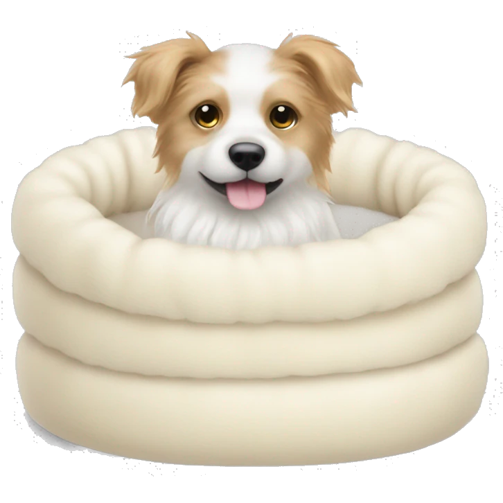 A fluffy cream pet bed but please don’t include a dog emoji