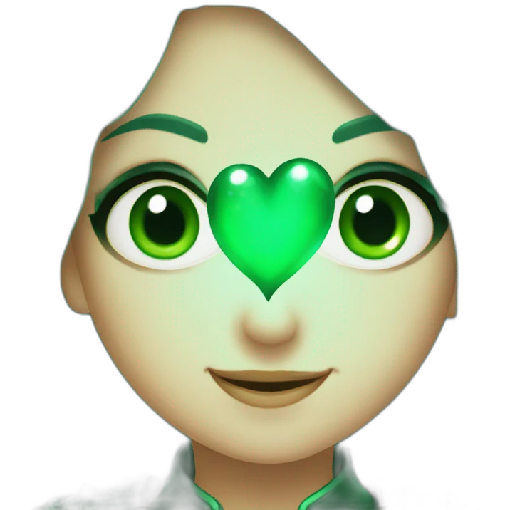 magic sparkling dark green heart emoji