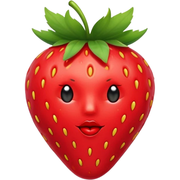 one strawberry 🍓 and red kiss 💋 fashioned stylish little emoji for “slay” reaction. no face emoji