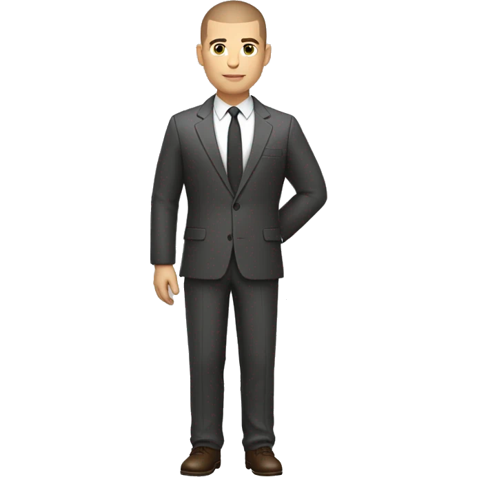 business man as hero brown buzz cut hair white skin full body no glasses jacket no tie emoji
