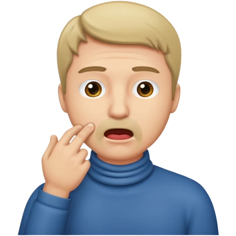 Guy holding his throat emoji