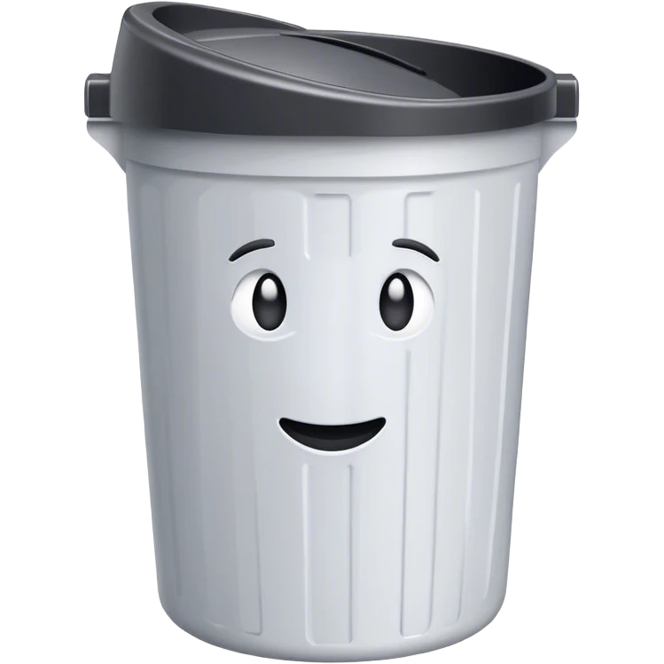 Plastic garbage can emoji