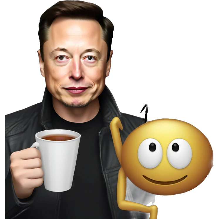 Elon musk and spider with a cup of tea emoji