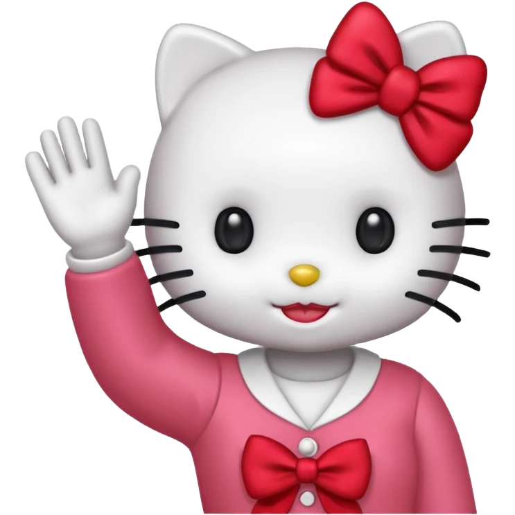 hello kitty contente et dit coucou emoji