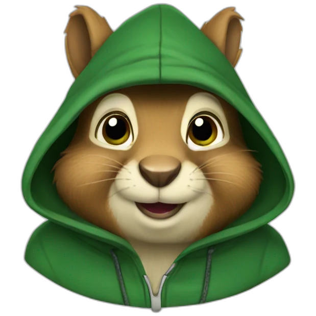 green hood squirrel emoji