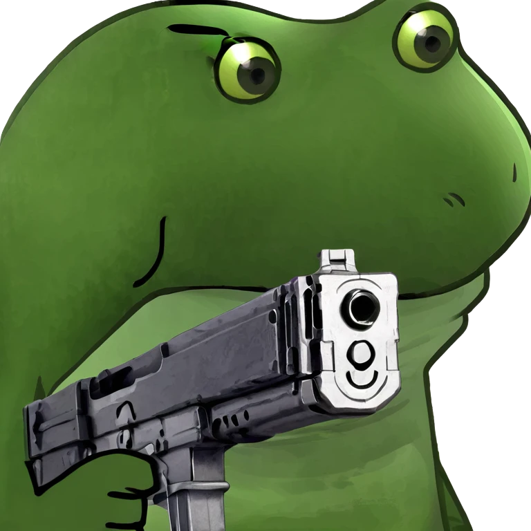 Лягушка с автоматом  emoji
