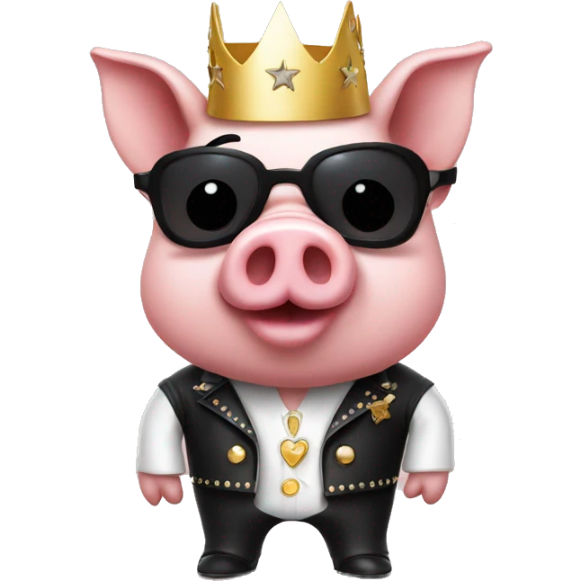 Pig dressed as Elvis  emoji
