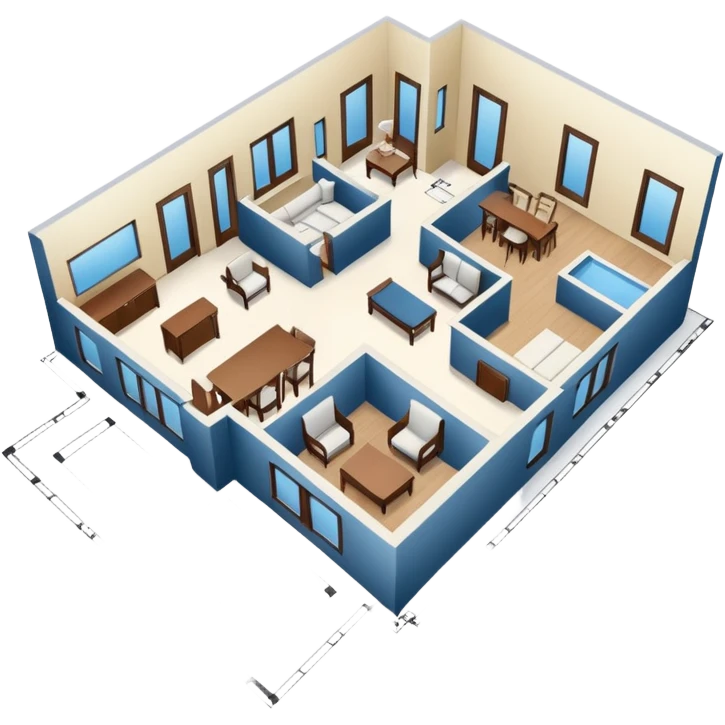 hand draw house plan on paper emoji