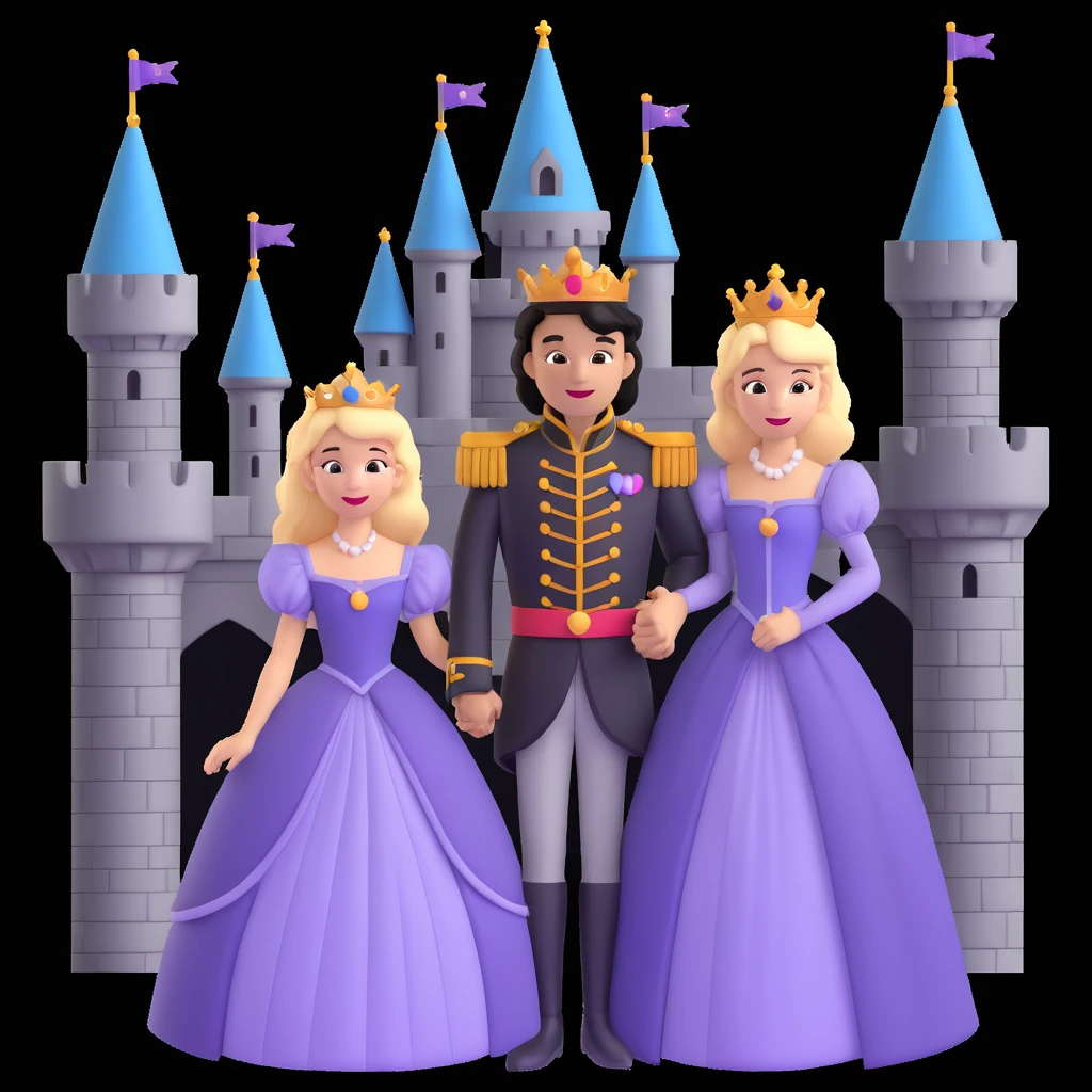 prince and princess disny dress close up photo in castle emoji